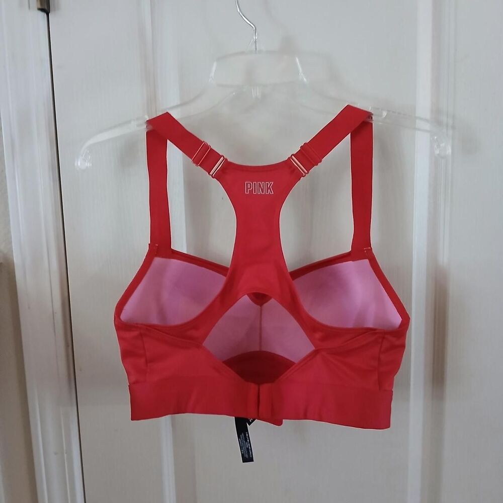 Victoria's Secret PINK Active Red Sports Bra S-DD Small DD Activewear Fitness - Picture 6 of 6